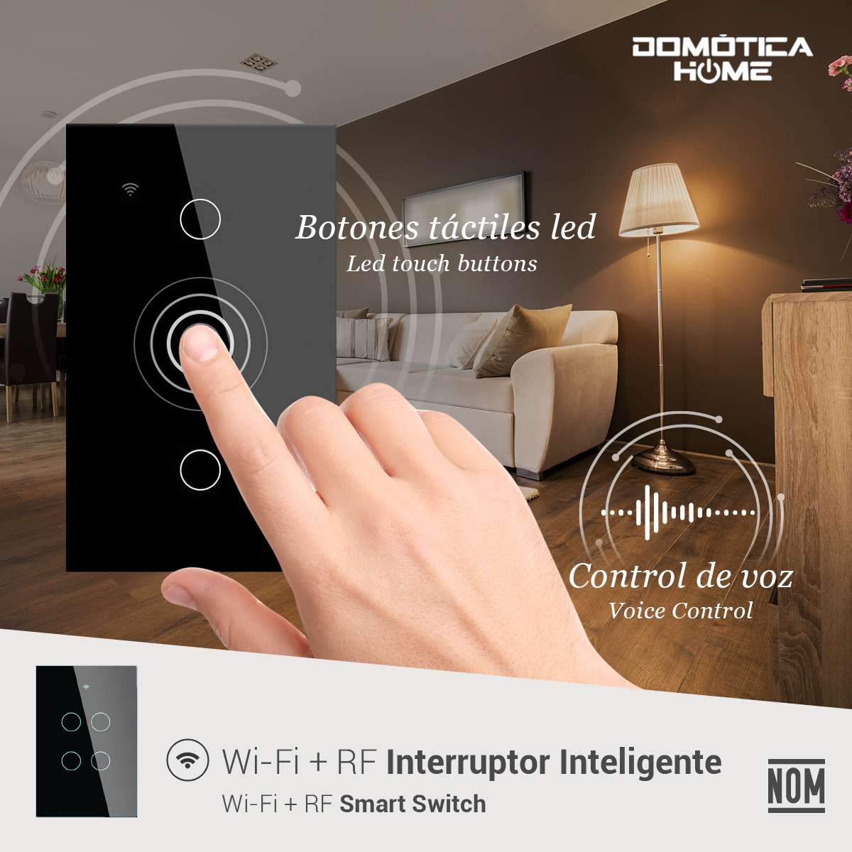 Apagador Inteligente Wifi Sin Neutro/con Neutro 1 Bot Blanco.