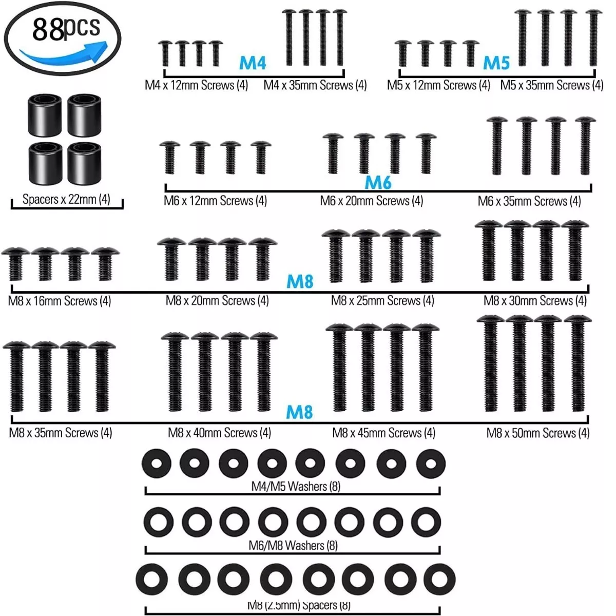 Kit Universal De Montaje Set De Tv Tornillos Para Tv Soporte