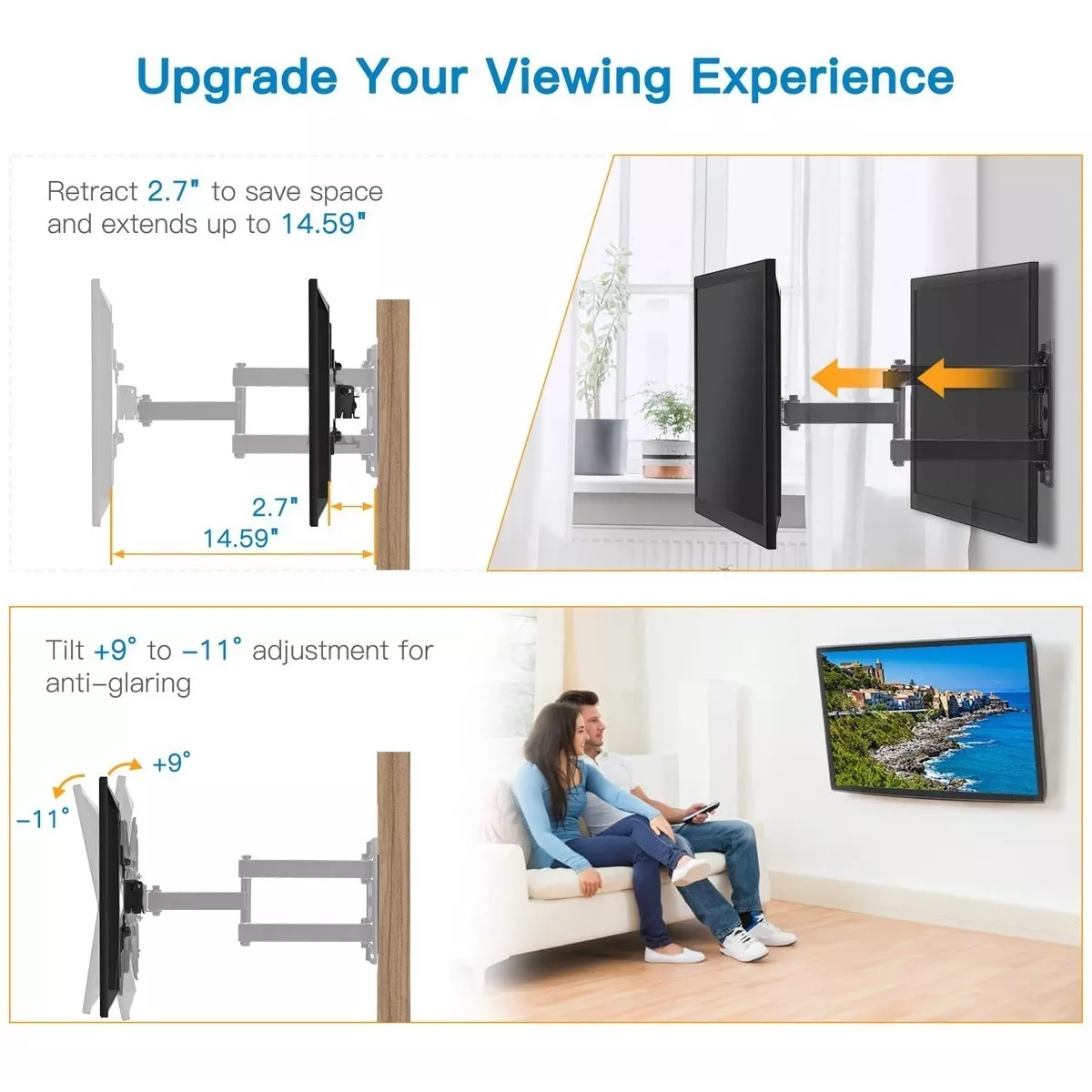 Soporte Para Pantalla Tv Pared Vesa 14 A 55 Pulgadas Brazo