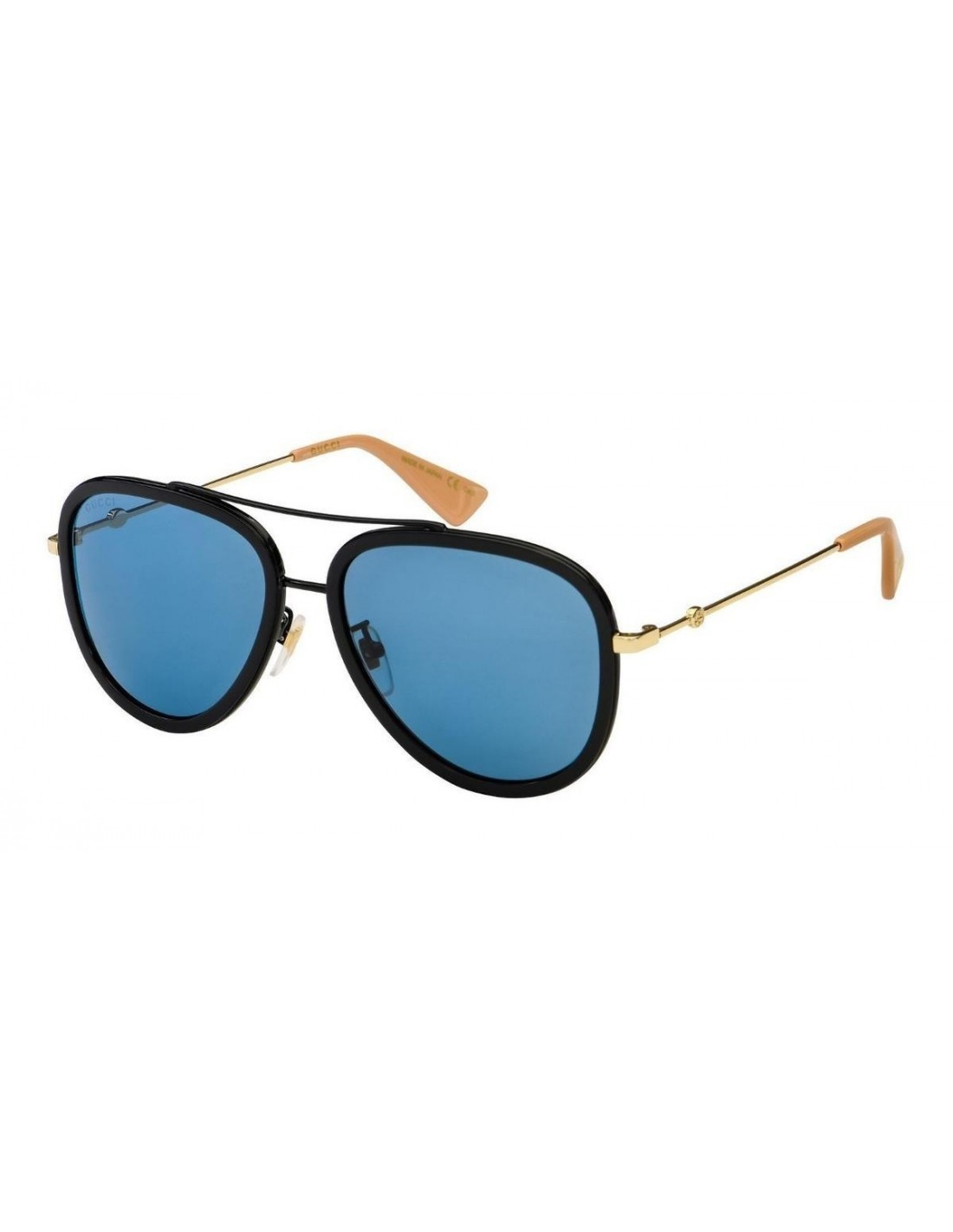 Lentes de sol Gucci Gg0062s 017 Aviador Azul Transparente Negro Original