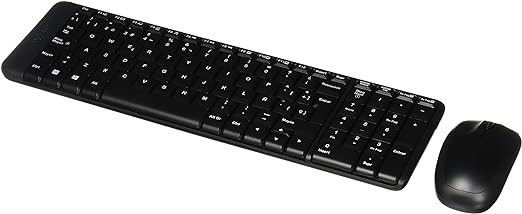 Logitech MK220 Combo Teclado Compacto y Mouse Inalámbricos para Windows, Conexión Inalámbrica 2.4 GHz con Receptor USB Unifying, Batería de 24 Meses, Color Negro.