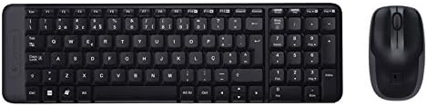 Logitech MK220 Combo Teclado Compacto y Mouse Inalámbricos para Windows, Conexión Inalámbrica 2.4 GHz con Receptor USB Unifying, Batería de 24 Meses, Color Negro.