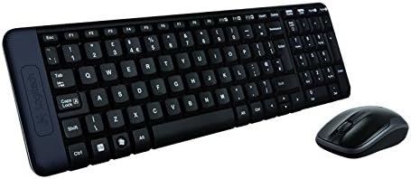 Logitech MK220 Combo Teclado Compacto y Mouse Inalámbricos para Windows, Conexión Inalámbrica 2.4 GHz con Receptor USB Unifying, Batería de 24 Meses, Color Negro.