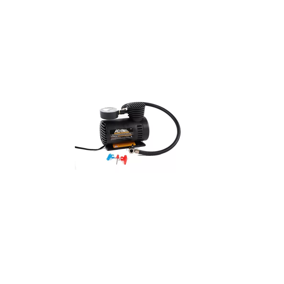 Compresor De Aire Mini Batería Portátil Adir 658 Color Negro
