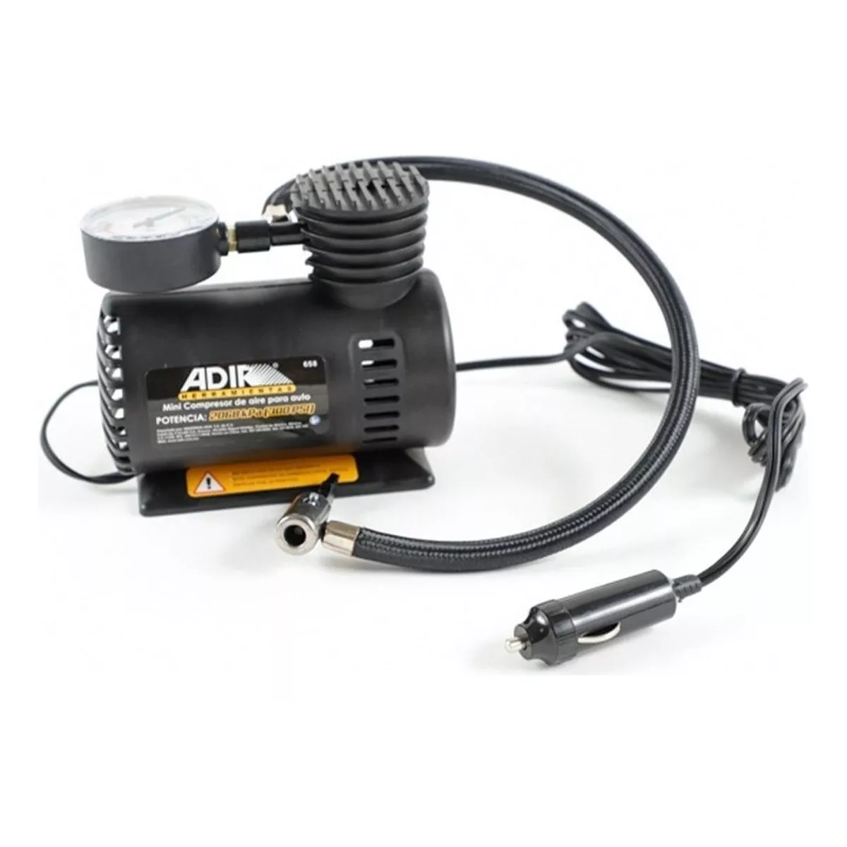 Compresor De Aire Mini Batería Portátil Adir 658 Color Negro