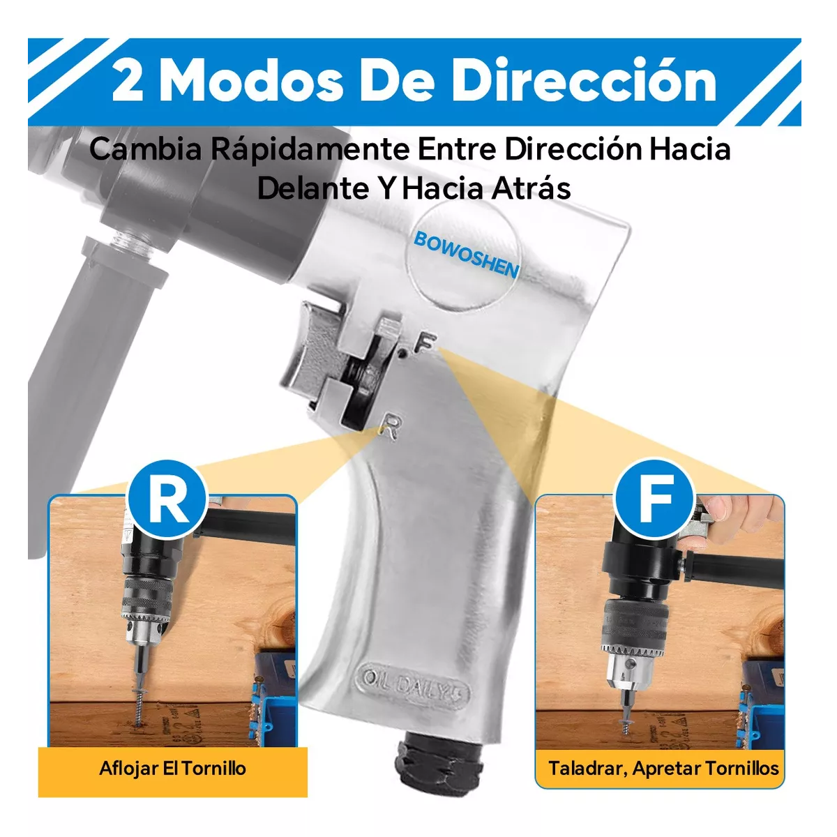 Taladro Neumático Atornillador Profesional Alto Impacto 1/2