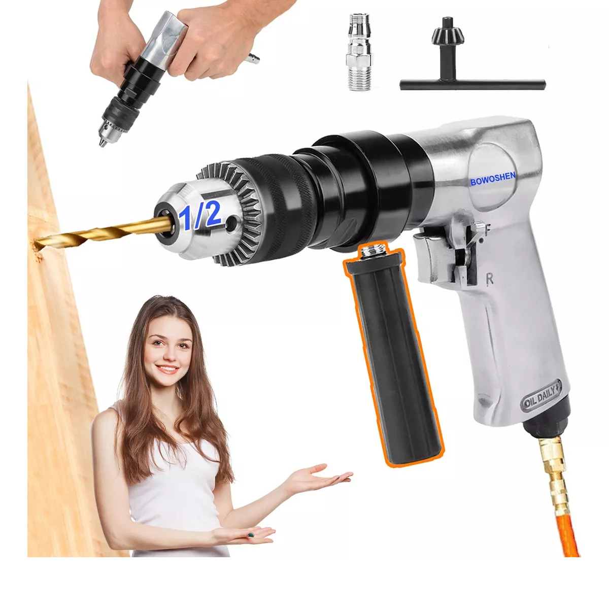 Taladro Neumático Atornillador Profesional Alto Impacto 1/2