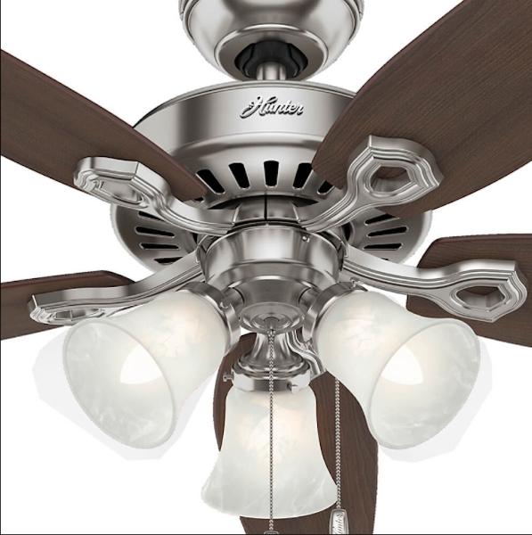 Ventilador de techo Hunter Builder Plus Con luz 52 Pulgadas 5 aspas 53238