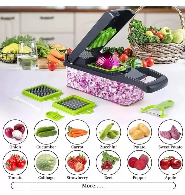 Cortador De Verduras 14 Piezas Veggie Slicer.