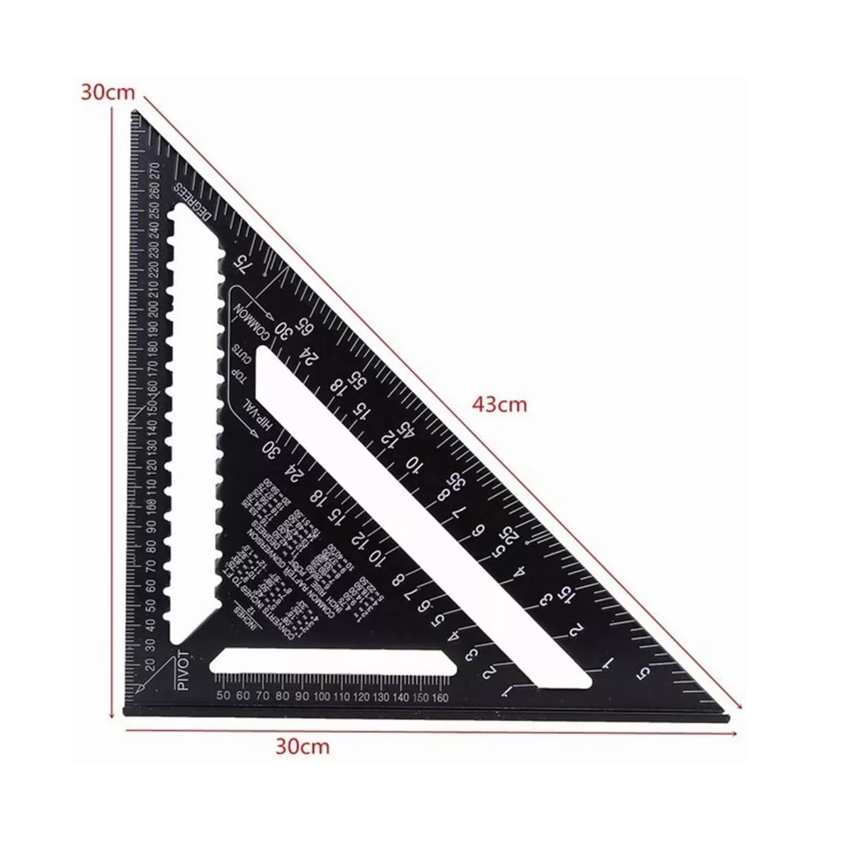 Escuadra Rapida Universal Aluminio 12 30cm Para Carpintero Negro