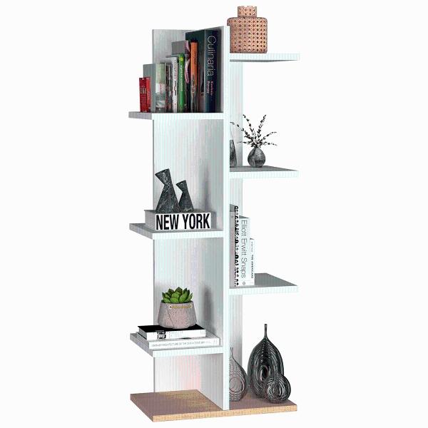 Librero Minimalista, Modelo Fit, Color Blanco.