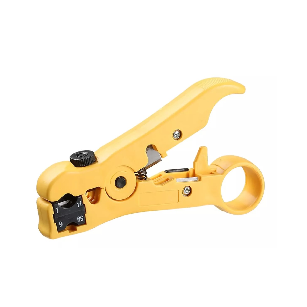Pinza Peladora De Cables Para Rg, Coaxial Y Utp Mt-505 amarillo