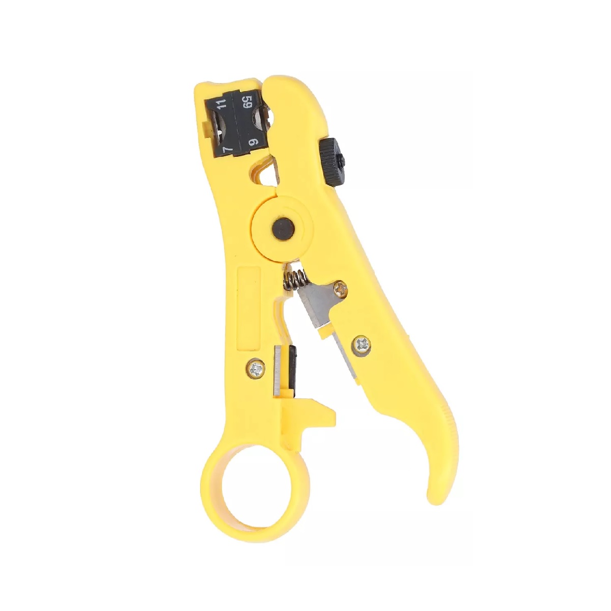 Pinza Peladora De Cables Para Rg, Coaxial Y Utp Mt-505 amarillo