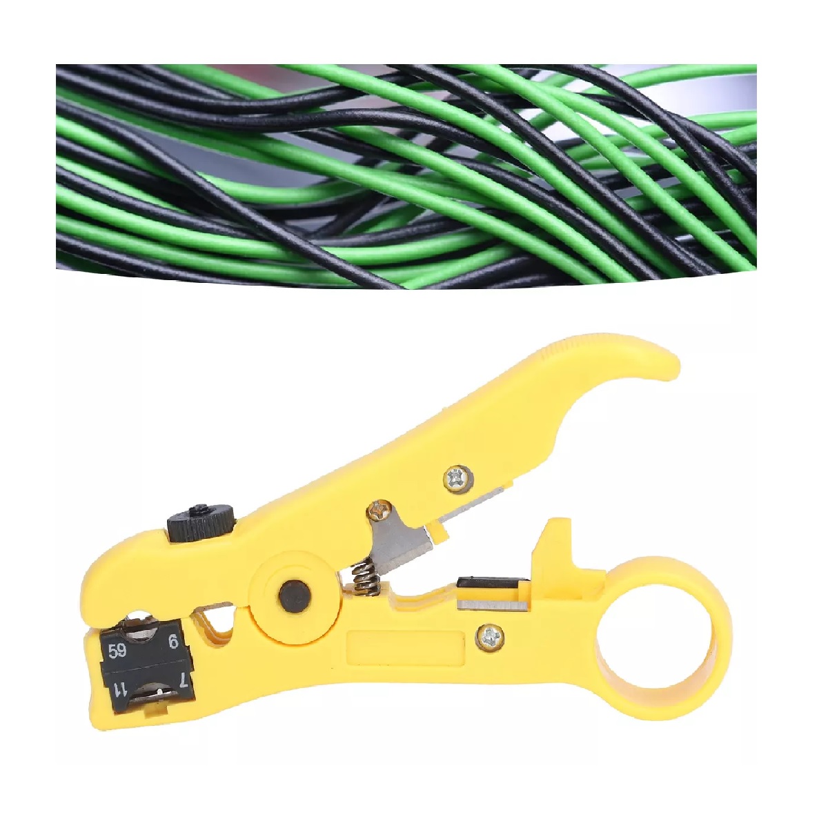 Pinza Peladora De Cables Para Rg, Coaxial Y Utp Mt-505 amarillo
