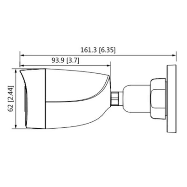 Cámara bala DAHUA HAC HFW1200CN-A 1080p C/ Audio alcance de 30 Mts  para Exterior IP67.