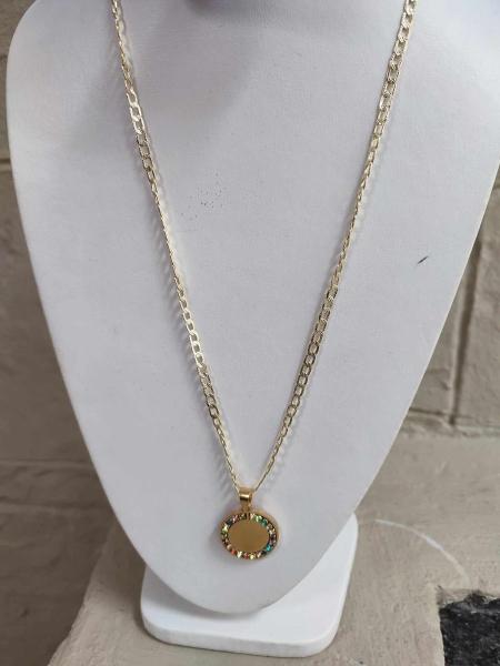 Collar de San Benito, oro laminado de 18 kilates, medalla redonda.