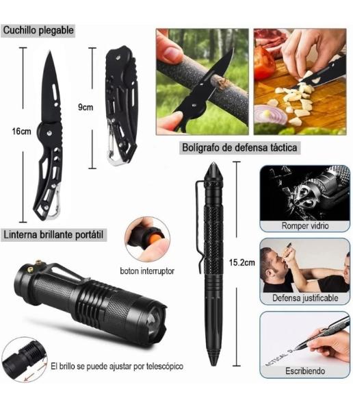 Kit de camping supervivencia completo + de 100 pzas 