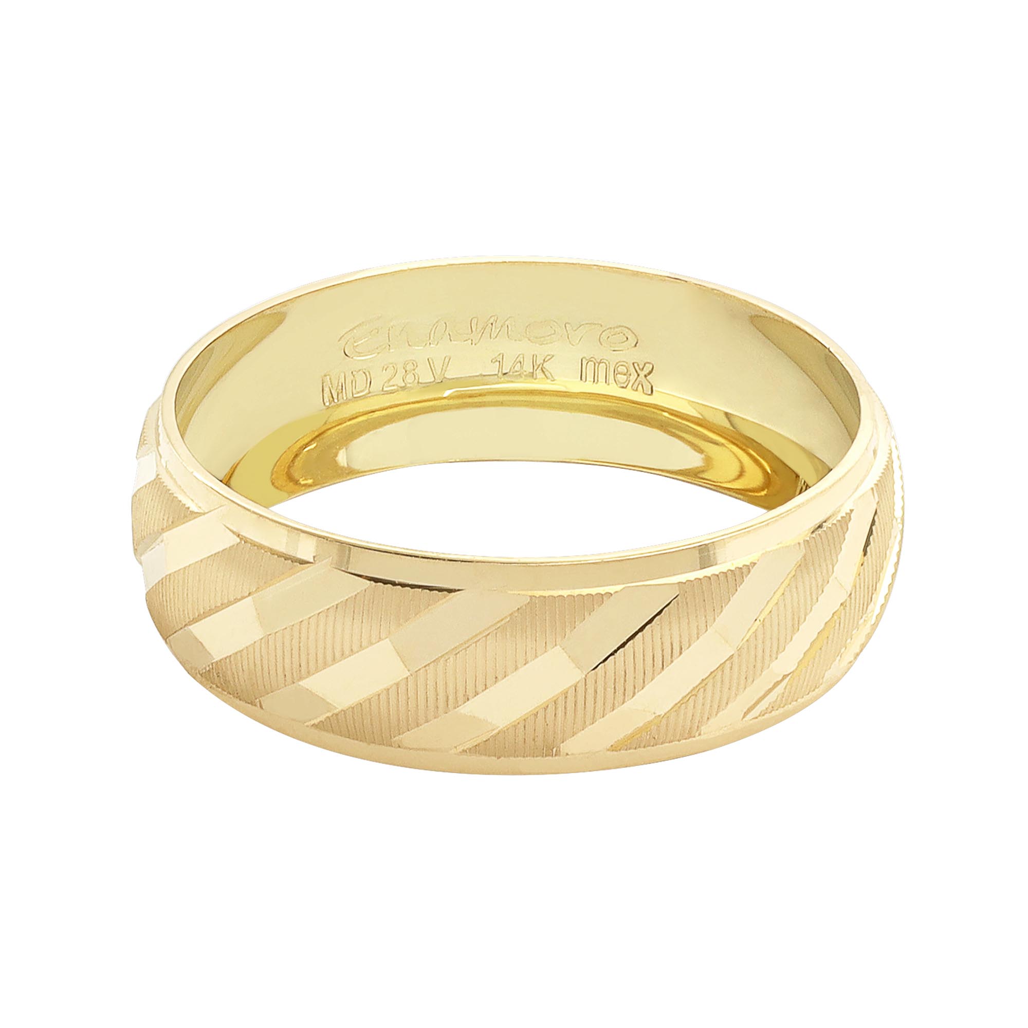 Argolla Oro 14k media caña fino diseño .