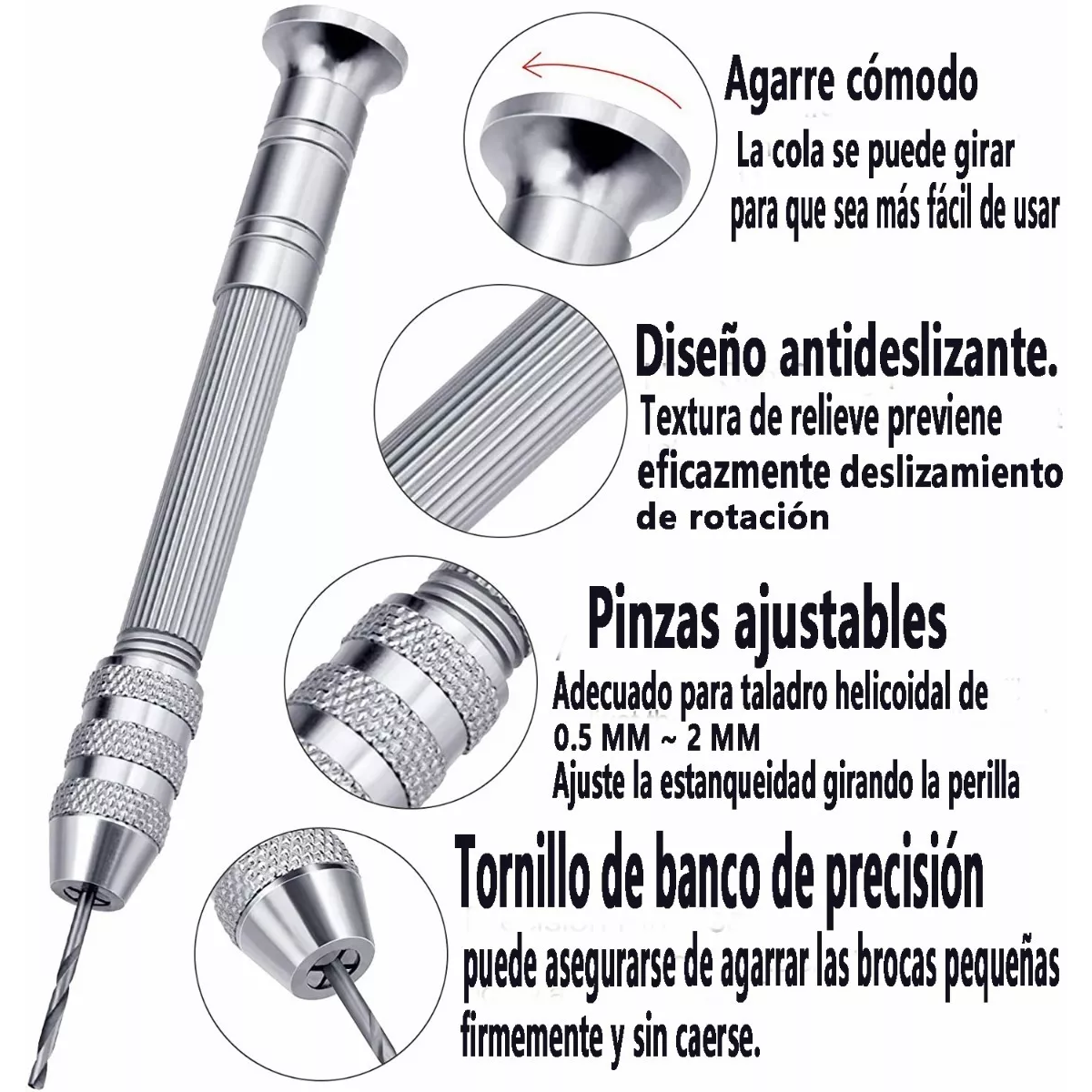 Taladro Manual Miniatura Joyeria Modelismo Brocas 11 Piezas