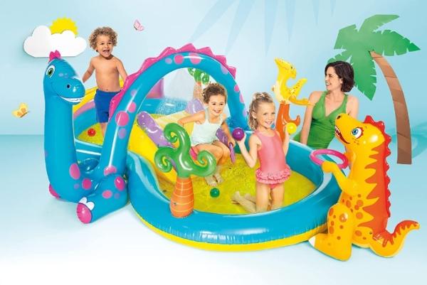 Centro acuático de juegos inflable dinosaurios 