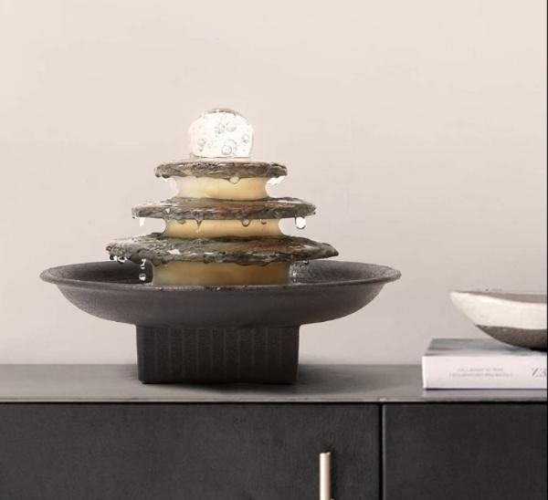 Fuente De Agua Zen Para Escritorio - Decoración Interior Con USB, Compacta Y Elegante Para Hogar U Oficina