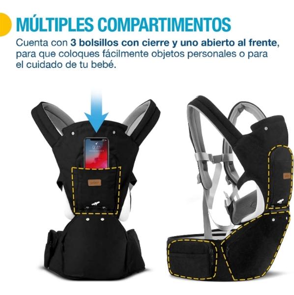 Cangurera fular ergonómico ajustable varios compartimentos 