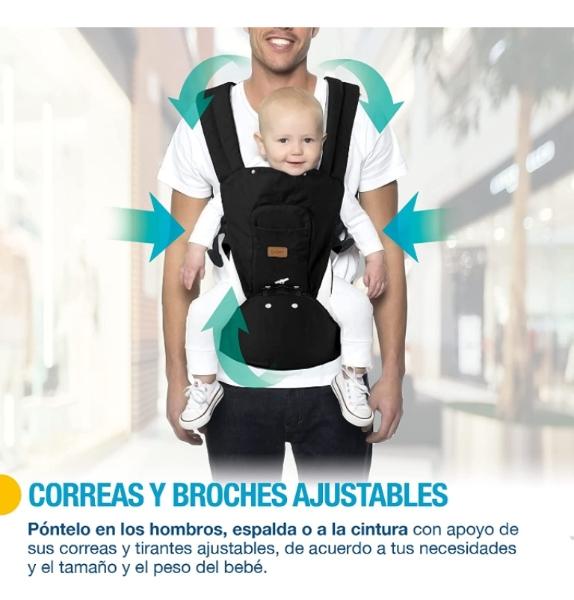 Cangurera fular ergonómico ajustable varios compartimentos 