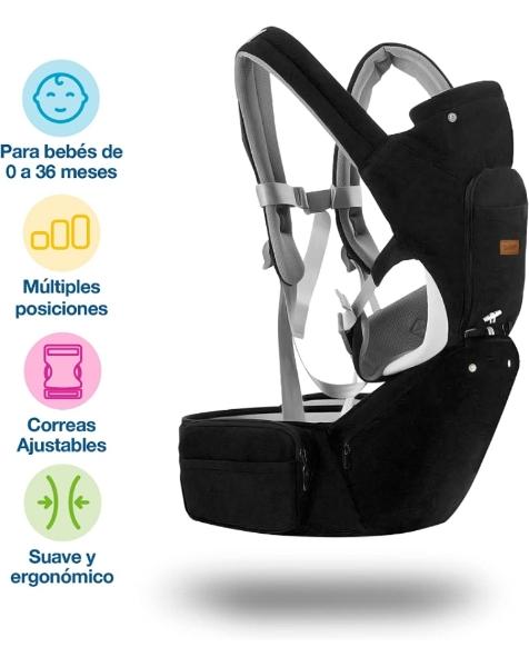 Cangurera fular ergonómico ajustable varios compartimentos 