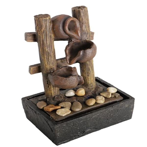 Fuente zen cascada jarros portátil decoración sala oficina 