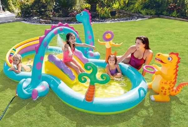 Centro acuático de juegos inflable dinosaurios 