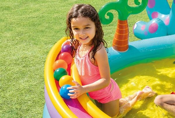 Centro acuático de juegos inflable dinosaurios 