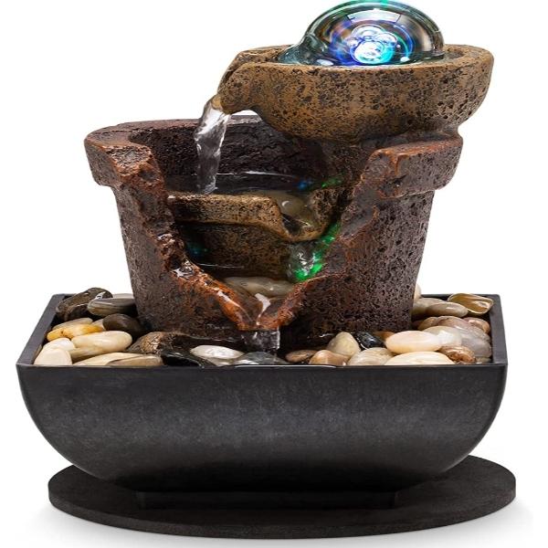 Fuente zen minimalista decorativa cascada 