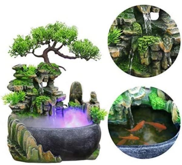 Fuente de agua minimalista paisajismo led portátil 