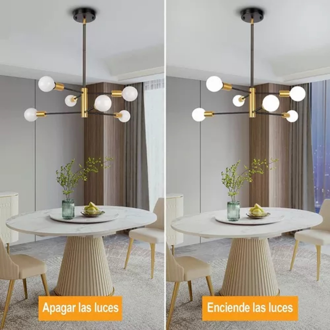 Lampara De Techo Colgantes Moderna Halogena Vintage 6 Luces