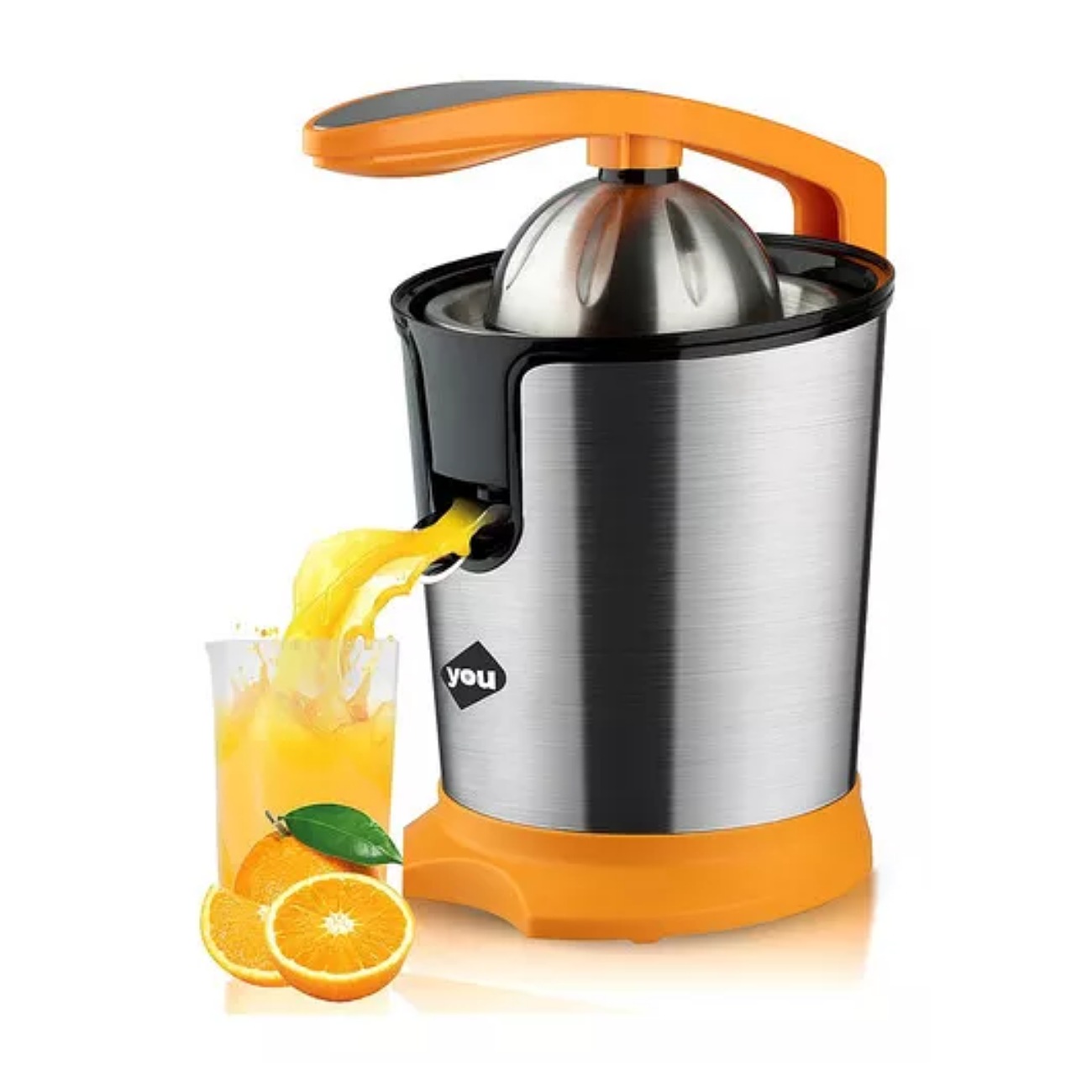Exprimidor De Jugos Citricos Electrico Con Palanca 400ml You Color Plateado
