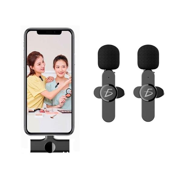 Micrófono lavalier Inalámbrico Portátil 2 EN 1 Entrada USB C