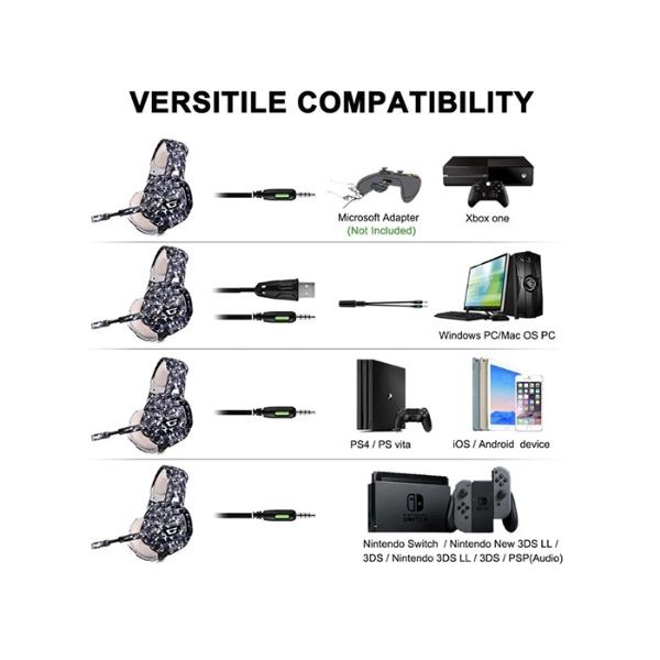 Audífonos gamer K5 ONIKUMA K5 7.1 Hi-Fi Subwoofer Camuflaje