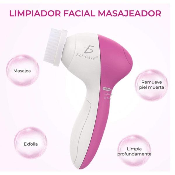 Limpiador Facial Eléctrico 5 En 1 Masajeador Exfoliante Suavizante