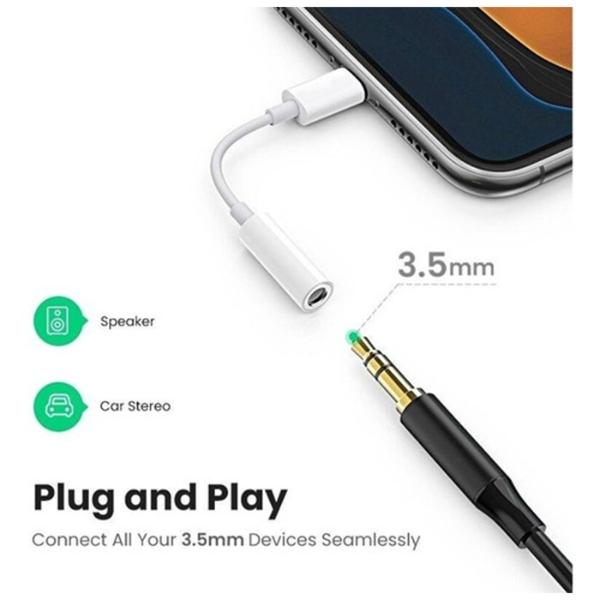 Adaptador Lightning 8 pin a Jack de 3.5 mm audio