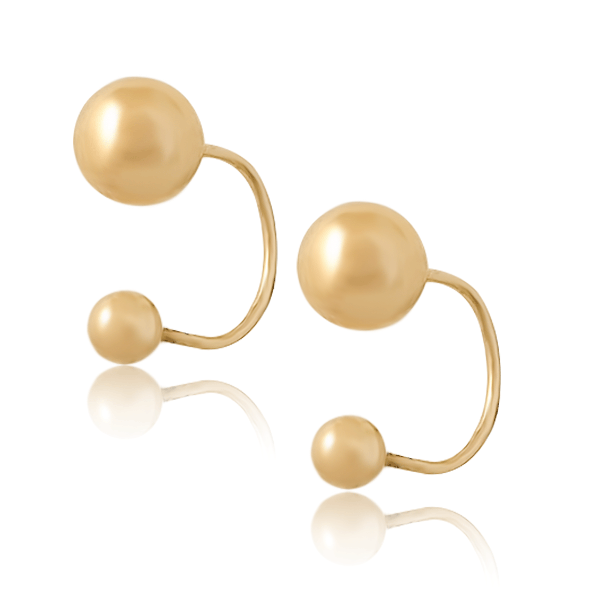 Broquel Arete Oro 18k Laminado #789 396-423 Bolitas Lisas.