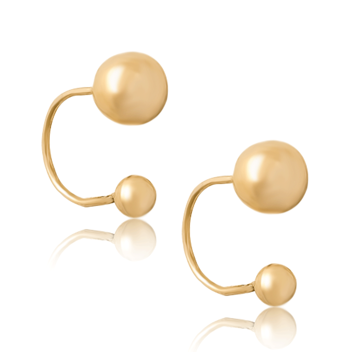 Broquel Arete Oro 18k Laminado #789 396-423 Bolitas Lisas.