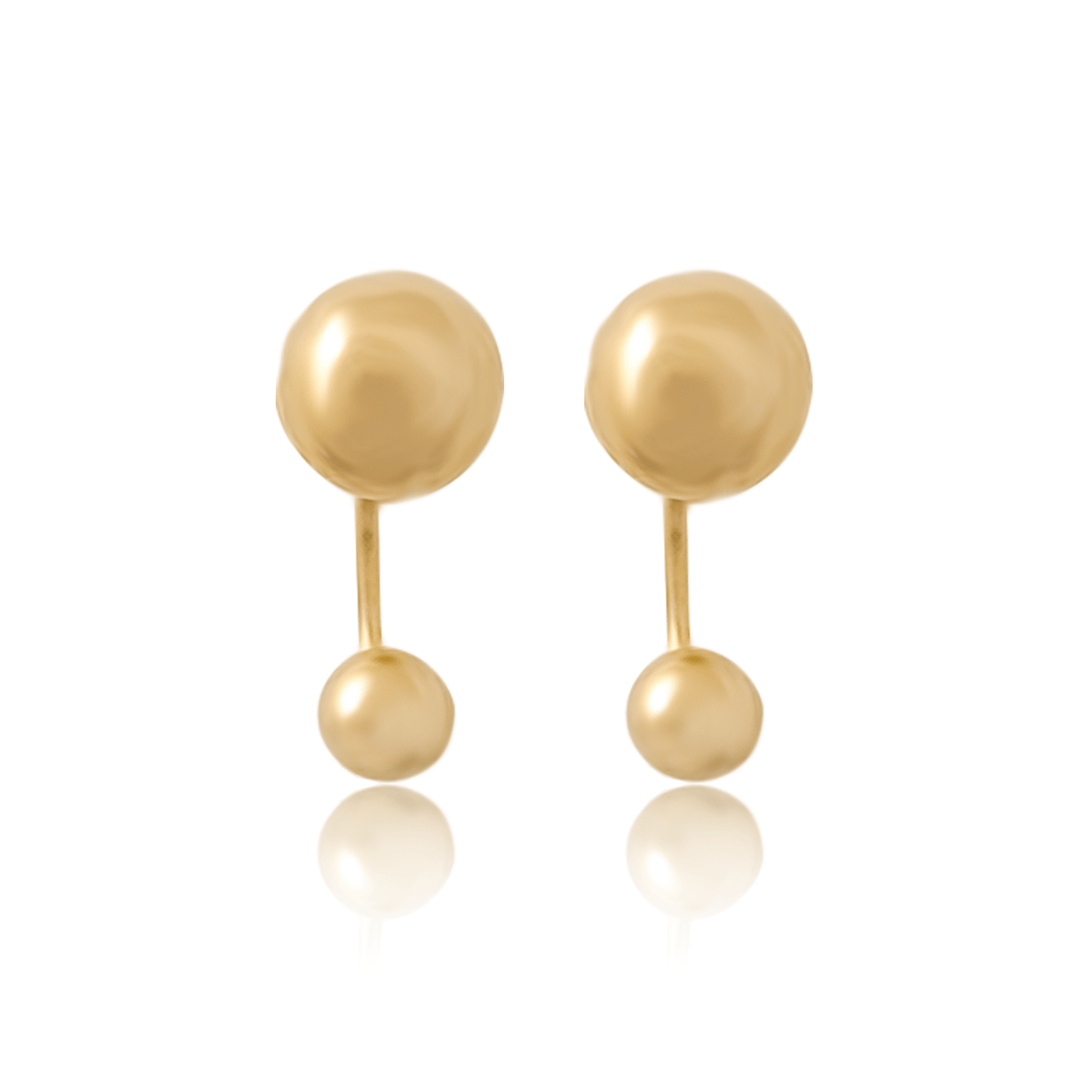Broquel Arete Oro 18k Laminado #789 396-423 Bolitas Lisas.