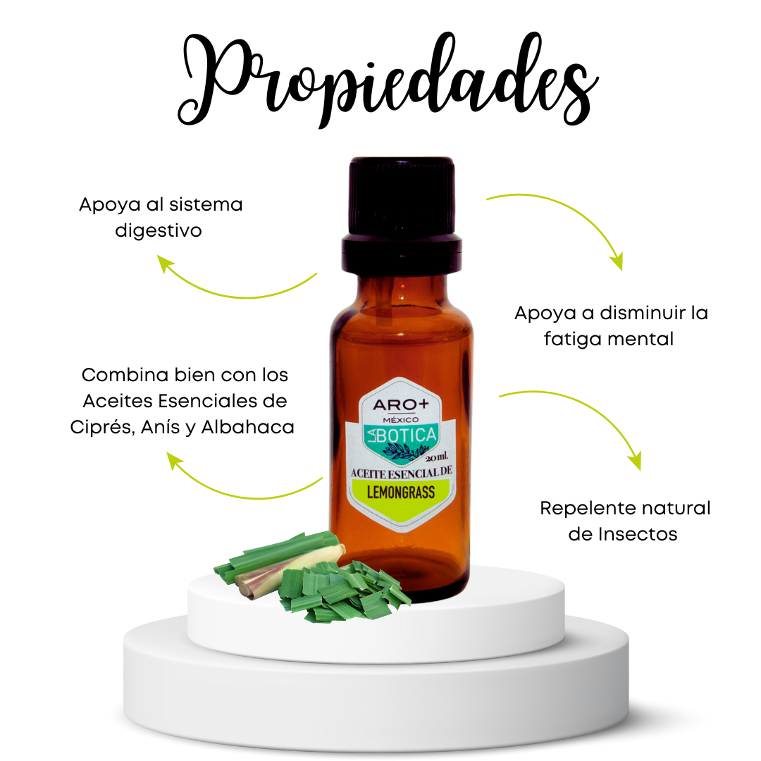 Aceite Esencial Lemongrass 100% Puro, Uso Terapéutico, Aromaterapia.