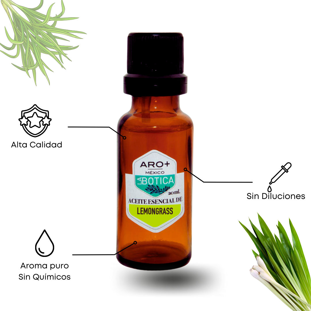Aceite Esencial Lemongrass 100% Puro, Uso Terapéutico, Aromaterapia.