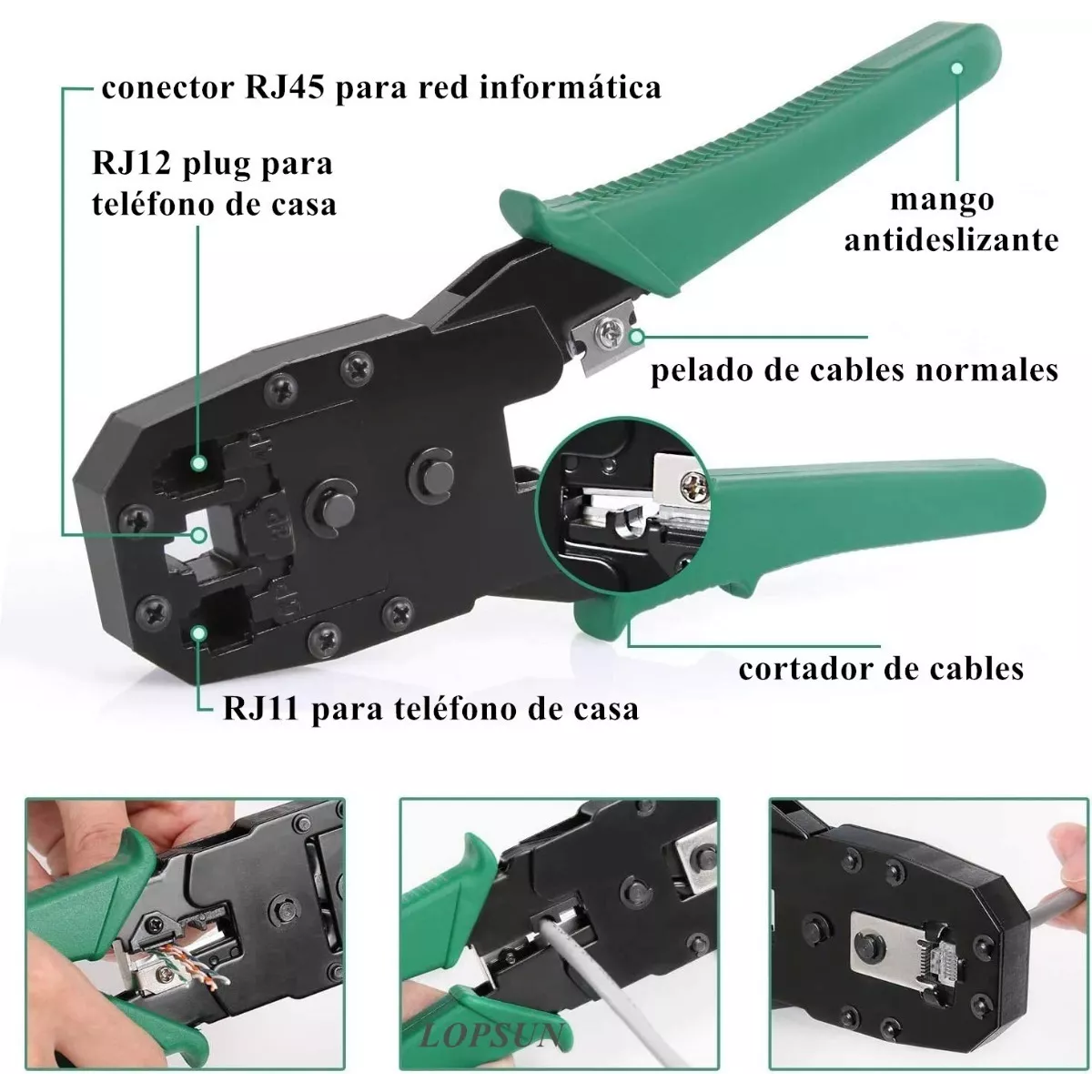 Set Probador Testeador Cable Pelacables D Red Rj11 Rj12 Rj45