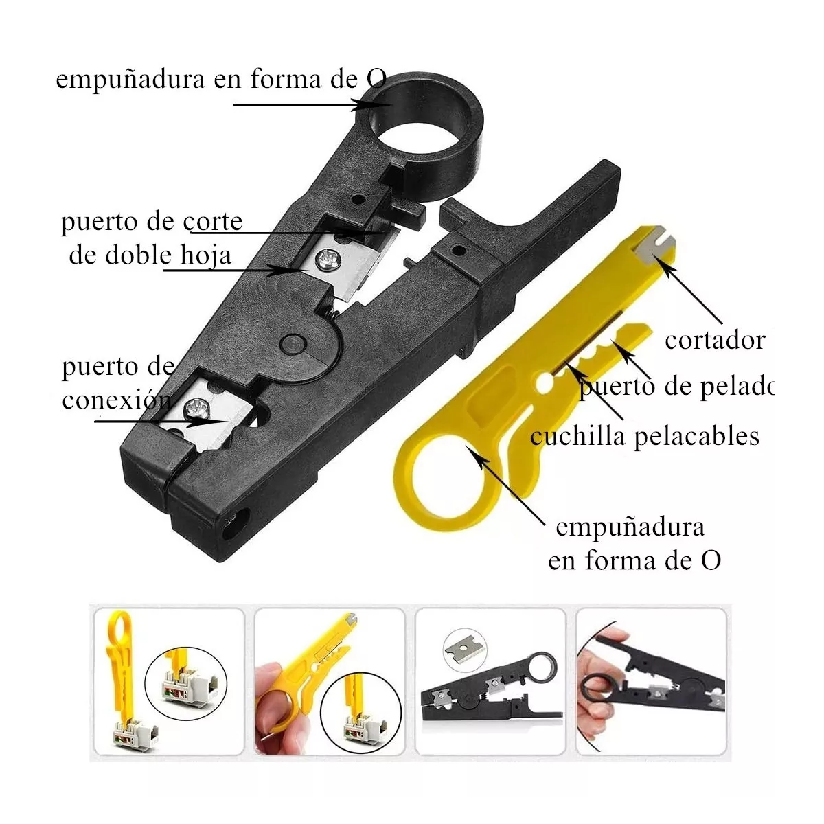 Set Probador Testeador Cable Pelacables D Red Rj11 Rj12 Rj45