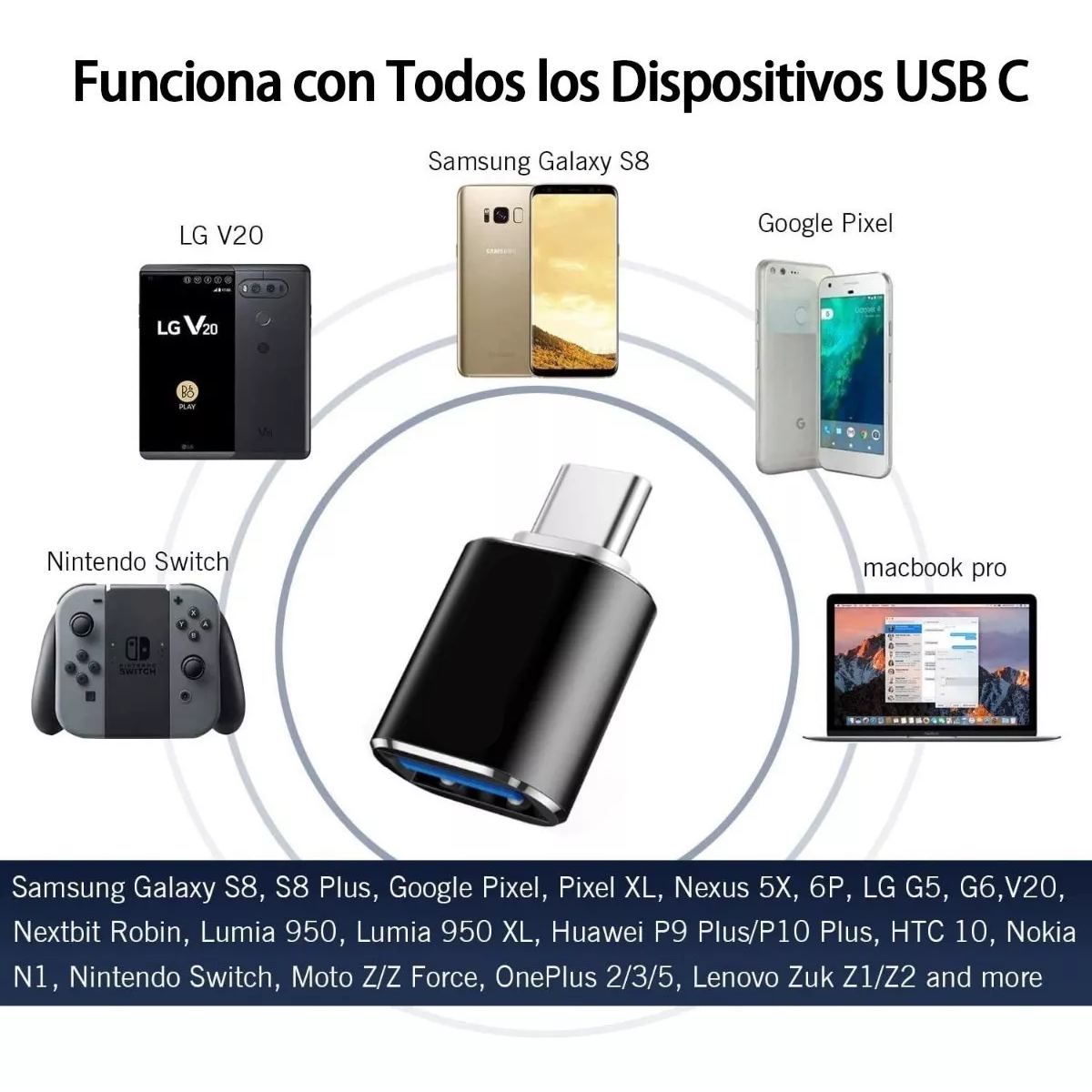 4 Piezas Adaptador Otg Usb Tipo C A Usb 3.0 5gbps