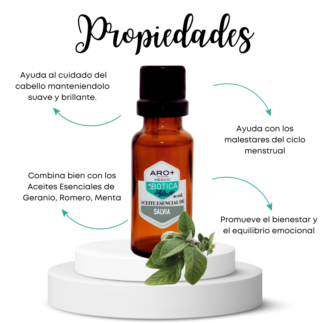Aceite Esencial Salvia 100% Puro, Uso Terapéutico, Aromaterapia.