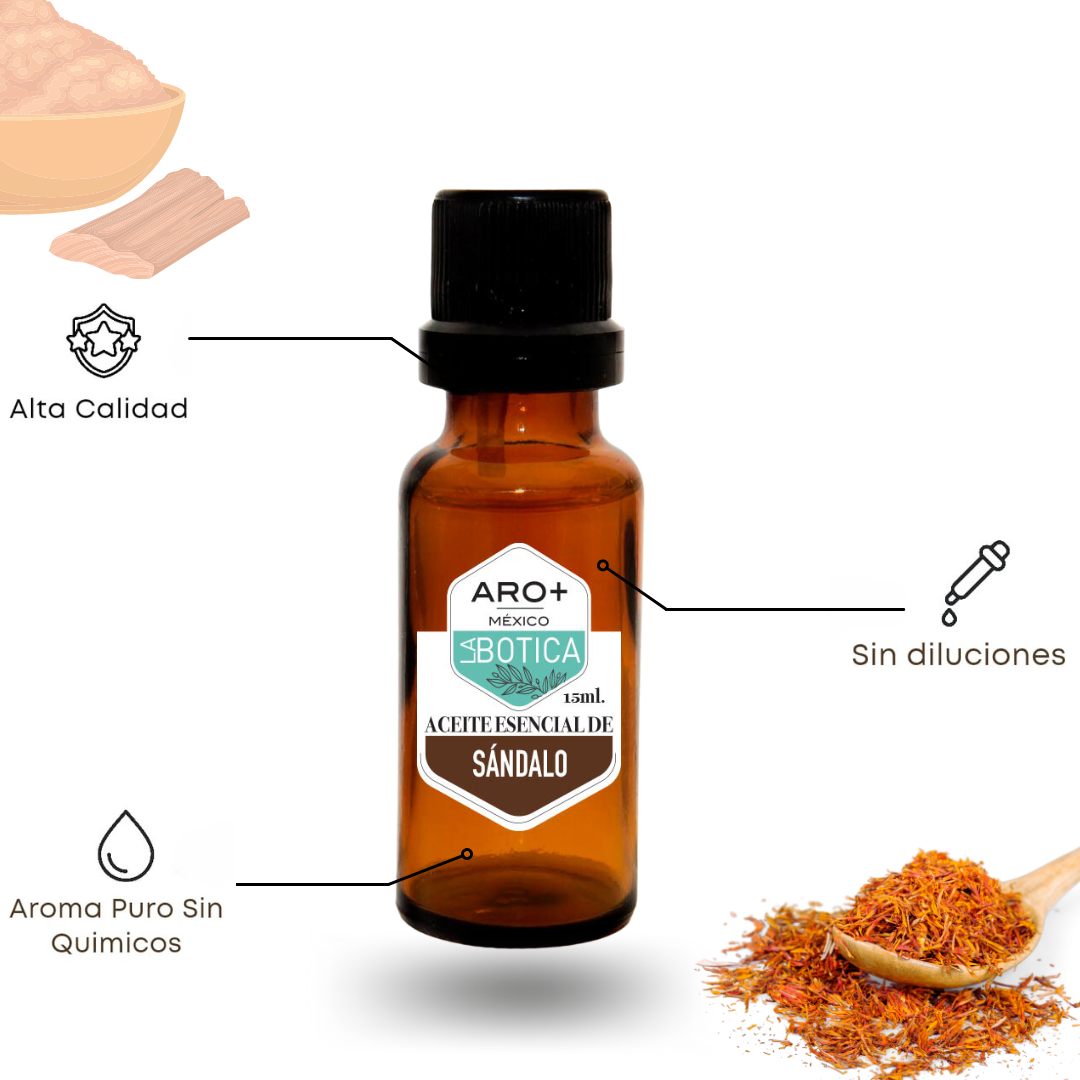 Aceite Esencial Sándalo 100% Puro, Uso Terapéutico, Aromaterapia.