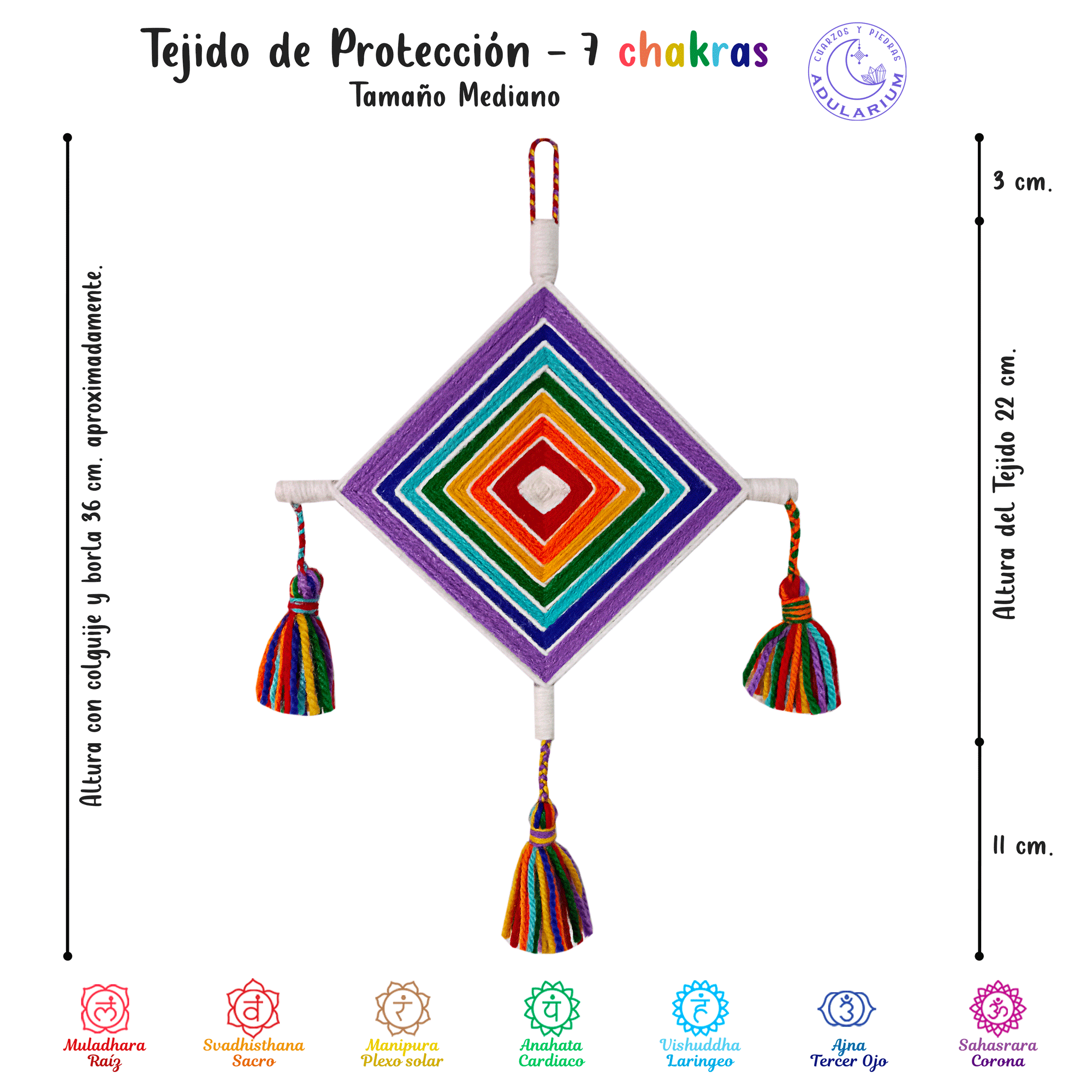 Tejido de Protección Ojo de dios 7 Chakras